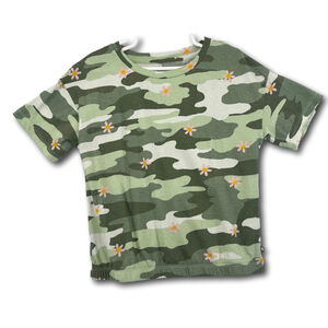 Lucky Brand Girls Short Sleeve Camo Camouflage Shirt Top with Flowers S (7)